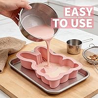 Vista 3 de Easter Bunny Molds 2 Pack Bunny Cake Pan Rabbit Cake Mold Silicone Cute Cake Molds Jumbo Bunny Breakable Chocolate Gummy Mold for Baking Easter Day