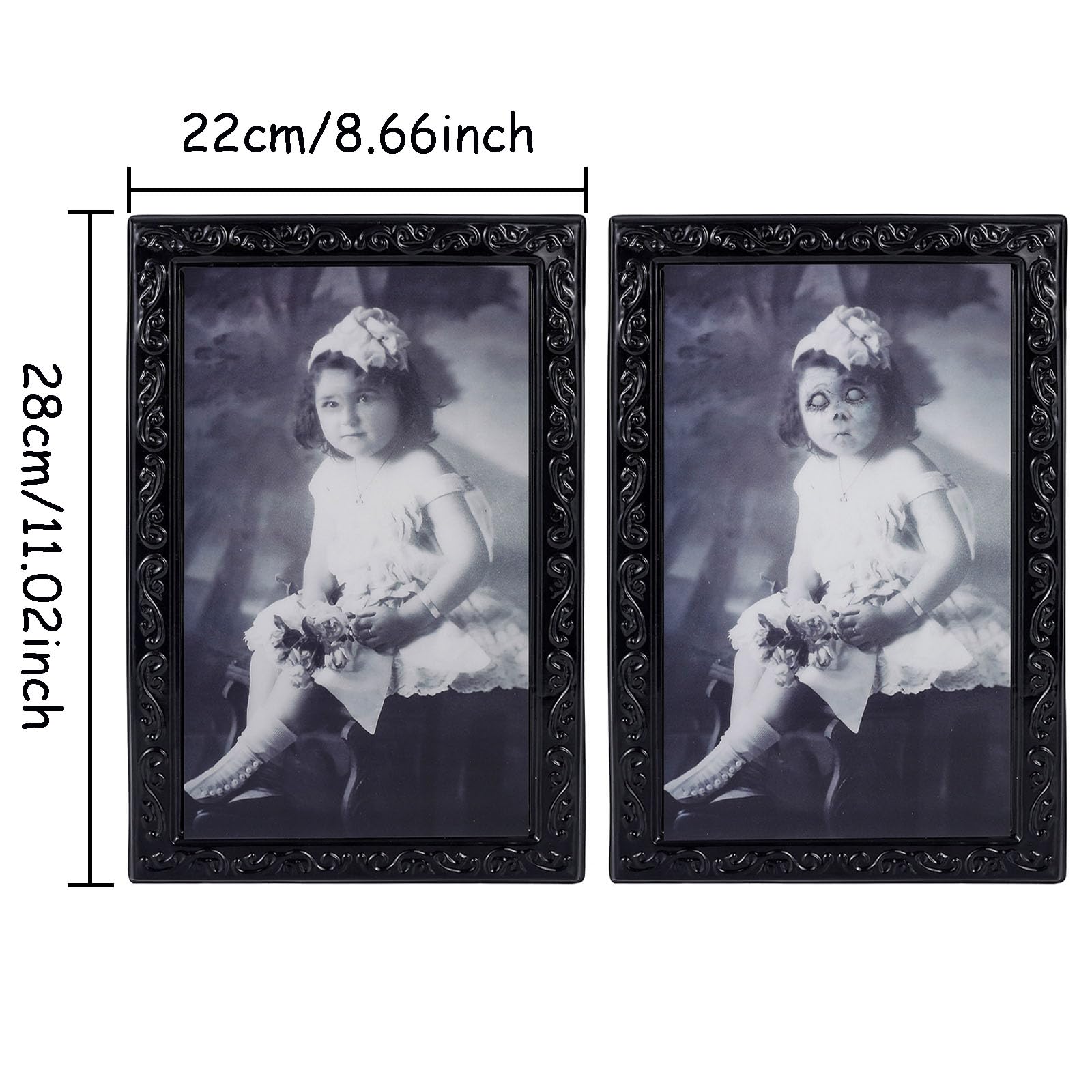 4 Piezas 3D Fantasma Fotos Marco, 3D Halloween Retrato Caras Cambiantes, Decoración de Casa Encantada, Decoración para Horror