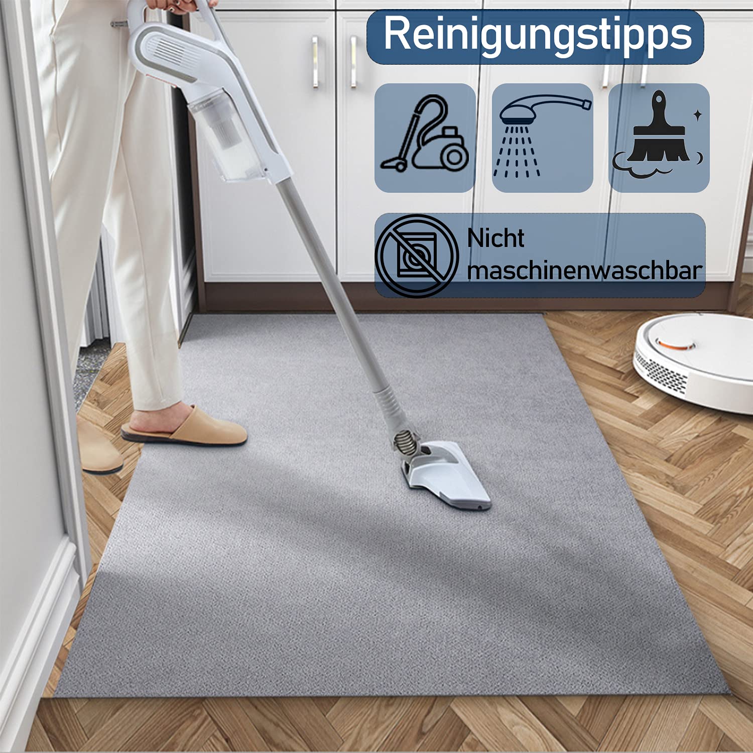 DFIONC Fußmatte innen,waschbar Schmutzfangmatte,superdünne Eingangstürmatte,strapazierfähige Türmatte Schmutzfänger,Saugfähiger Küchenläufer,rutschfeste Schmutzfängerfußmatte