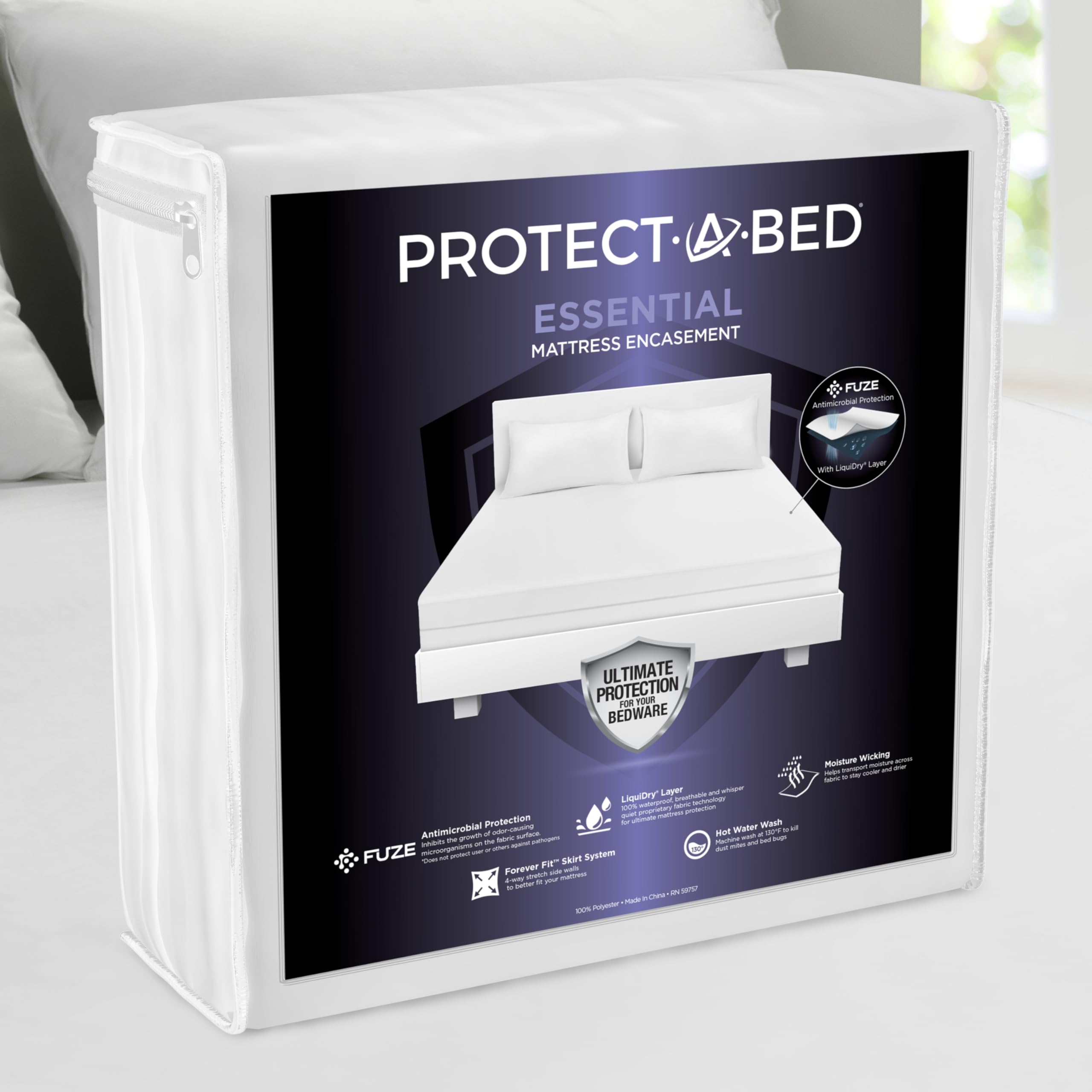 Protect-A-Bed Essential Zippered Mattress Encasement Twin, 100% Waterproof Top, Bed Bug Resistant, Dust Mite Barrier Mattress Encasement, Breathable & Quiet, Antimicrobial, Fits 6"-11" Mattresses​-image-38