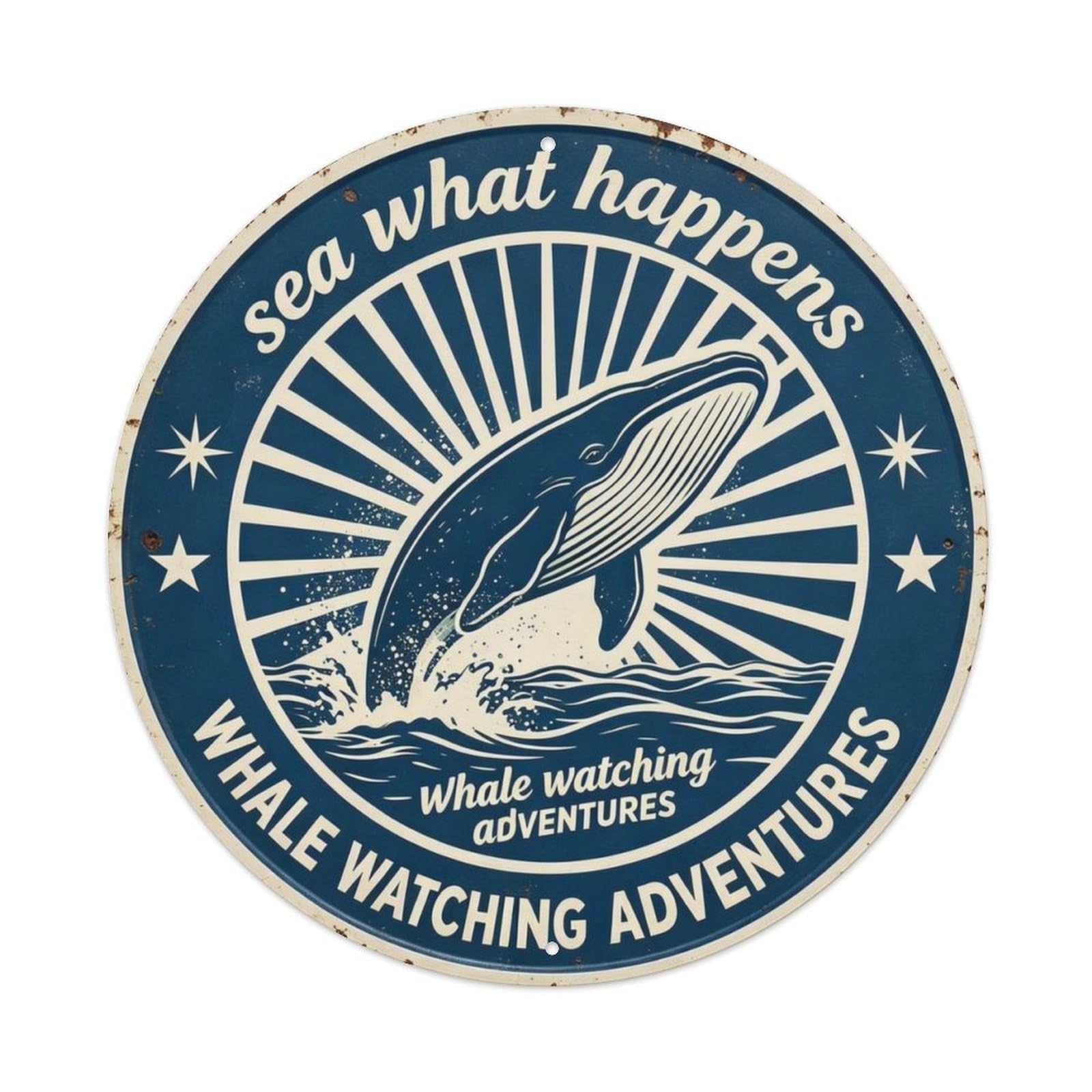 Sea What Happens Metal Tin Sign Plaque