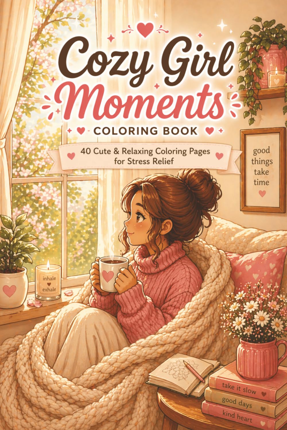 Cozy Girl Moments: 40 Cute & Relaxing Coloring Pages for Stress Relief and Self-Care/Cozy Everyday Scenes for Adults & Teens