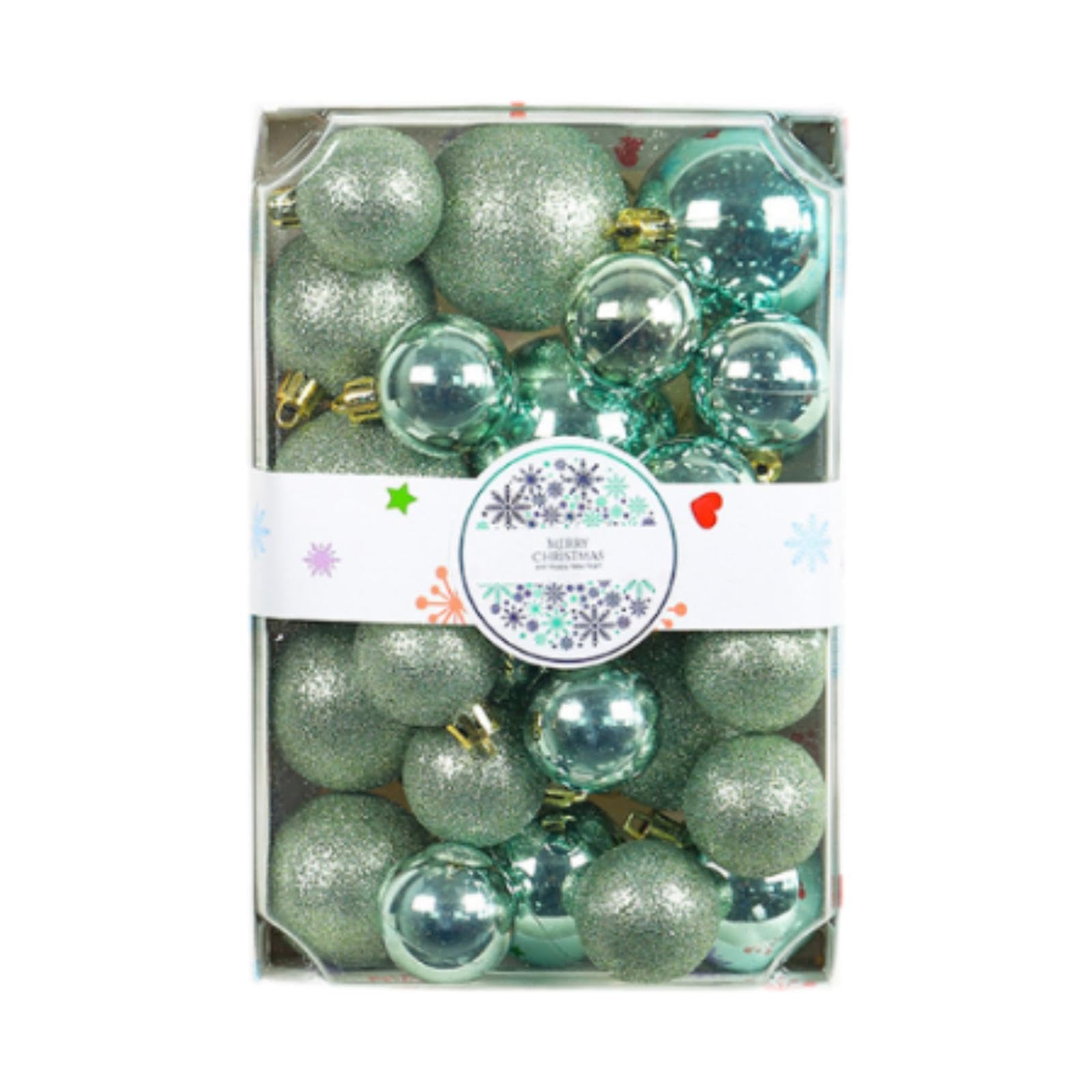 Boules de Noël incassables et durables : kit de 26 décorations vertes 3 tailles