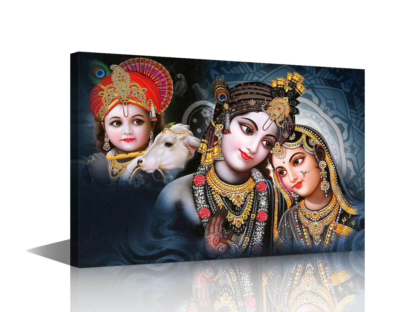TISHIRON Lord Ganesha Pictures Wall Art Ganesha Hindu God HD Pictures Paintings for Living Room 1 Panel Canvas Artwork House Modern Decor Giclee Framed Ready to Hang Posters and Prints 18x12in