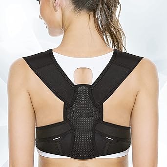 FAZTER Extracomfy Posture corrector with Adjustable Straps for Upper Spine Support & Back Straightener, Back Brace for Relief in Neck Sprain, Body Alignment Improvement For Men & Women
