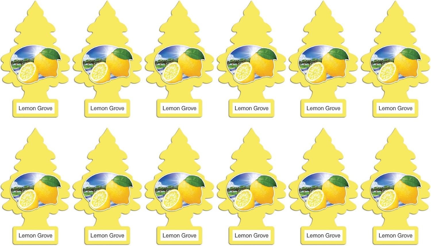 LITTLE TREES Car Air Freshener | Hanging Paper Tree for Home or Car | Lemon Grove | 12 Pack