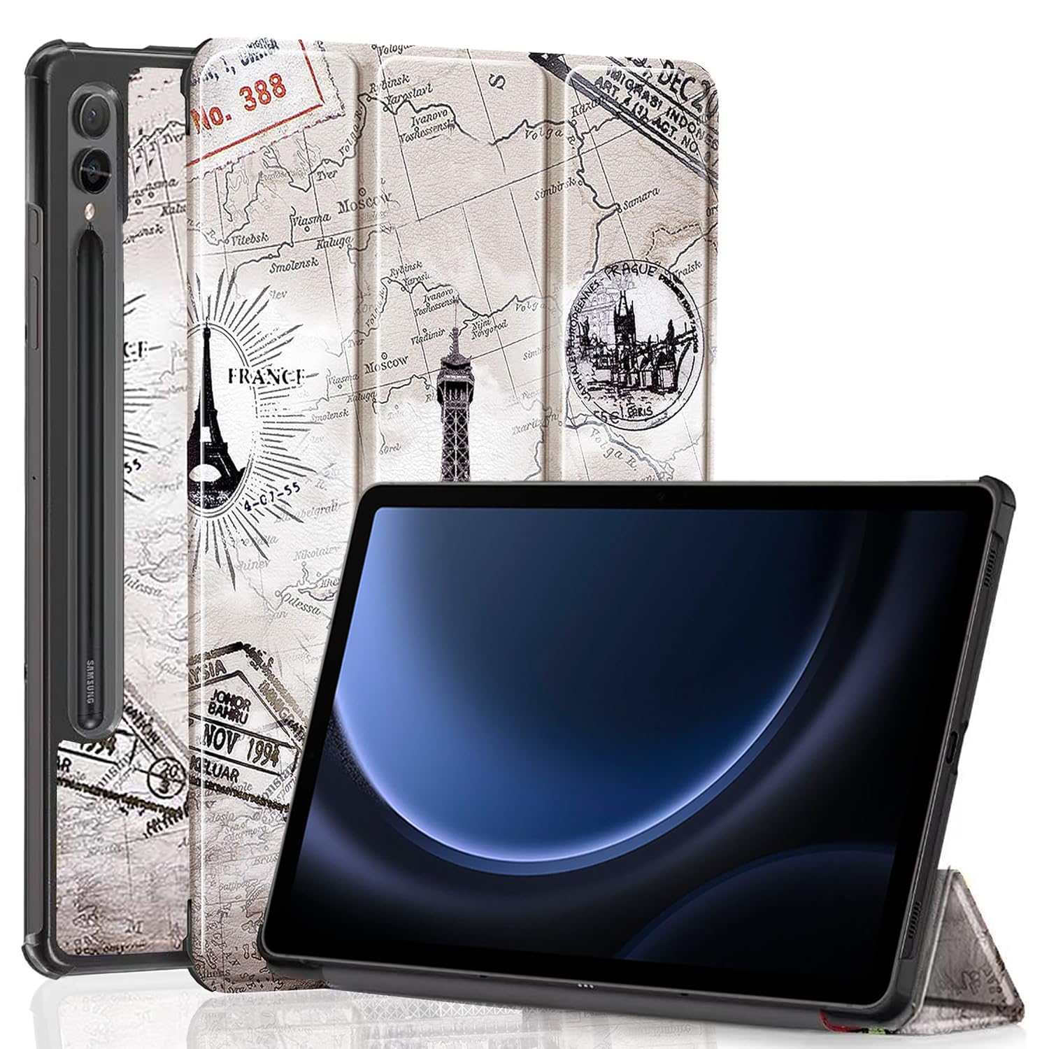 ProElite Cover for Samsung Galaxy Tab S9 FE Plus/S10+ 12.4 inch Cover Case, Smart Trifold Flip case Cover for Samsung Galaxy Tab S9 FE+/S10+ 12.4 inch Support S Pen Magnetic Attachment, Eiffel (B0CL2DQ46V) Amazon Price History, Amazon Price Tracker