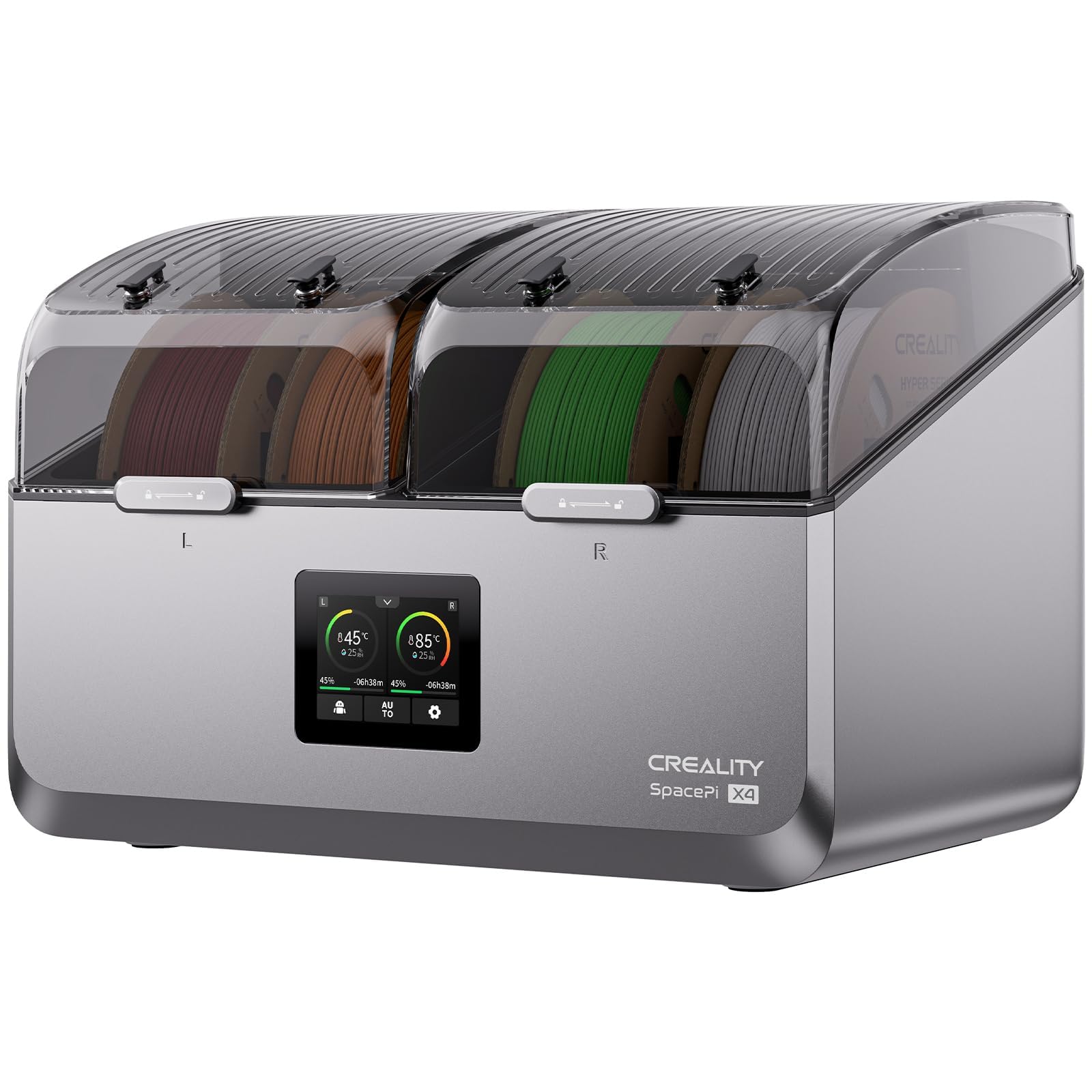 Creality Space Pi X4 pojemnik do suszenia filamentu, 4 cewki do drukarki 3D, podwójne niezależne komory grzewcze, ogrzewanie PTC 200 W do 85°C, szybkie schnięcie
