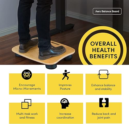 Miniatura 8 de LifeSpan Fitness Tablero de equilibrio de pie Aero para escritorios de pie, antifatiga, salud y comodidad, 23 x 16 x 4.5 pulgadas, madera de abedul