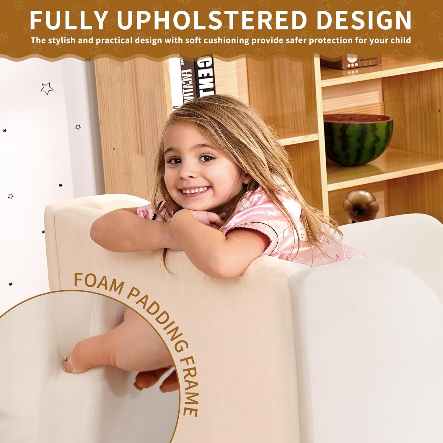 NAIZEA Toddler Bed,Upholstered Montessori Toddler Floor Bed Frame,Crib Size Low Profile Soft Kids Platform Bed for Boys & Girls,White