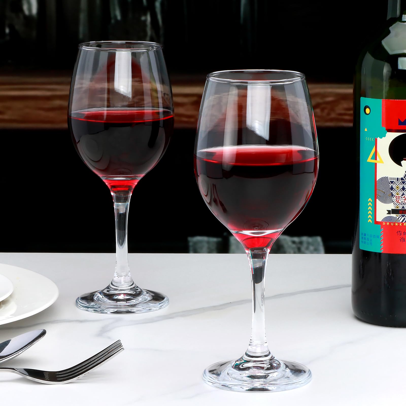 Ufrount Italian Style Classic White or Red Wine Glasses 230 ml Premium Crystal Clear Diamond Cut Glass | Perfect for Cocktail, Brandy, Mocktail, Champagne Set of 6 (Red Wine Glasses 12) 4