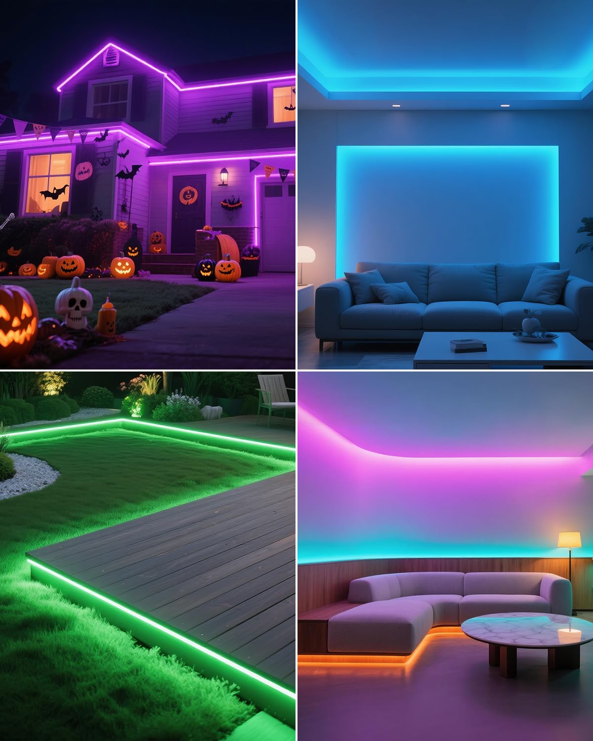 ALITOVE 10m RGB COB LED Streifen Aussenbereich 230V Band App+Fernbedienung | Heller 420LEDs/M, IP67 Wasserdicht, Musik-Synchronisation, ideal für Garten, Terrasse und Partydeko, Nicht Selbstklebend