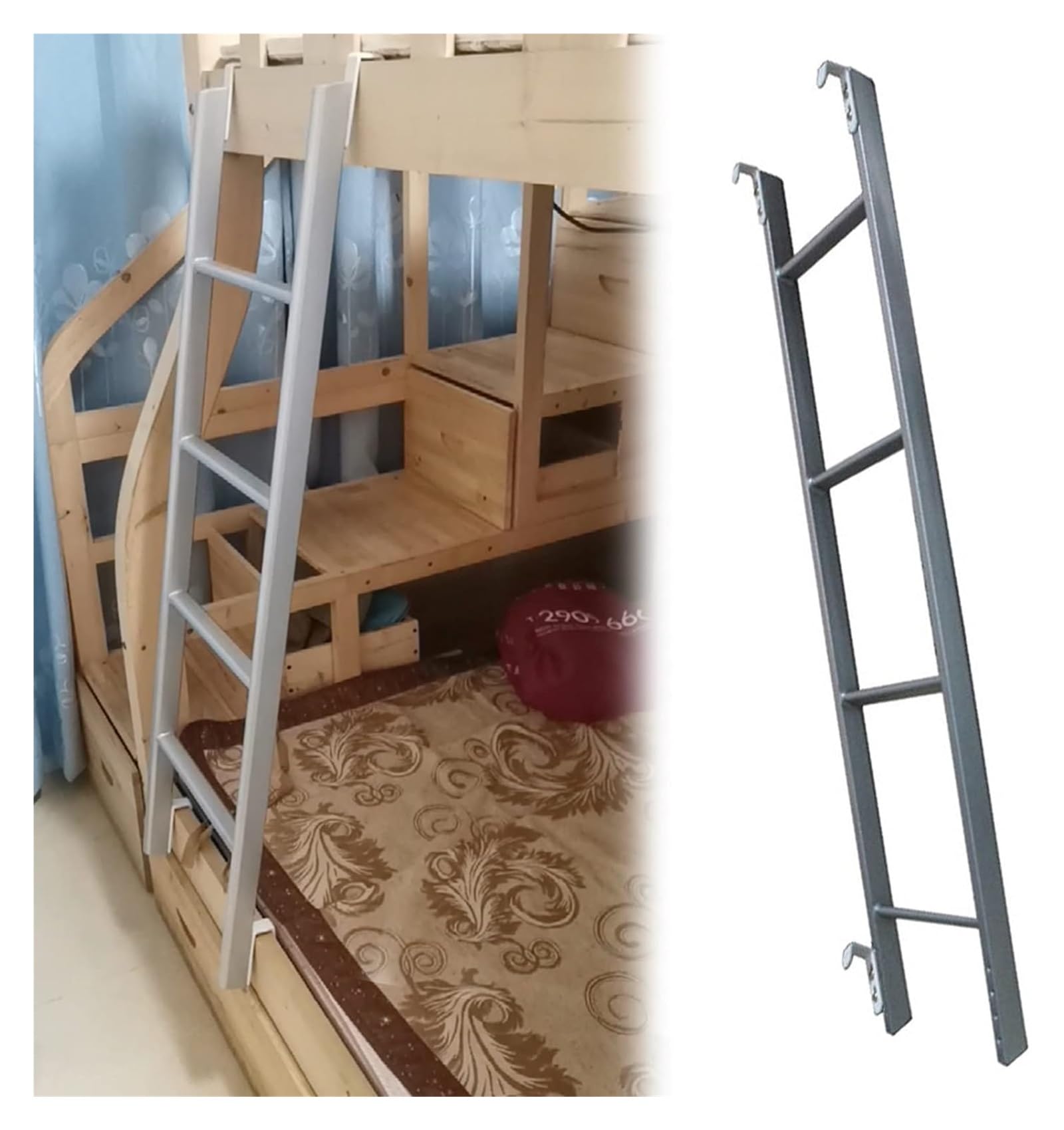 Échelle de lit superposé stable à 4 crochets pour éviter les chutes des lits hauts