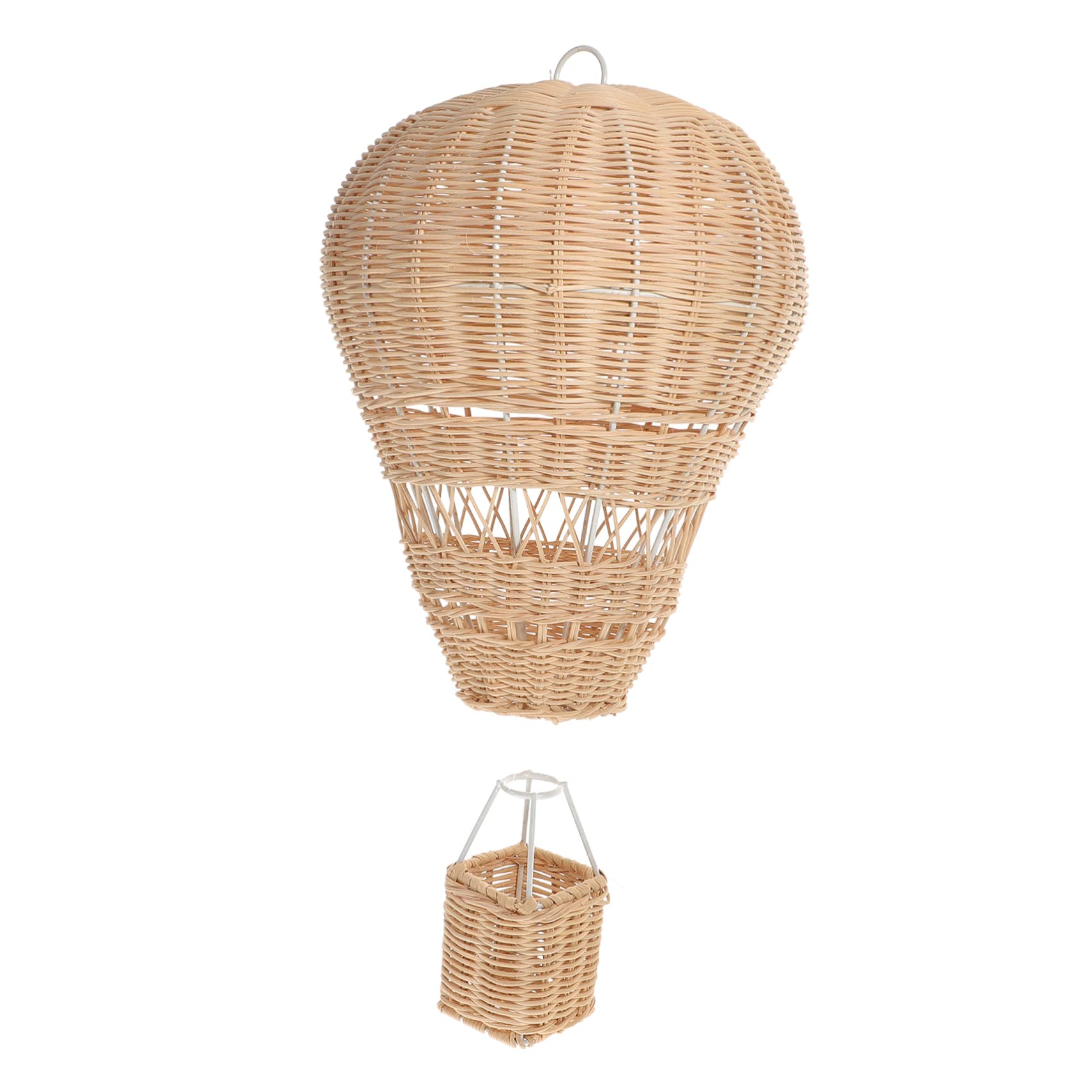 Montgolfière rotin tressé main : suspension décorative artisanale de haute qualité