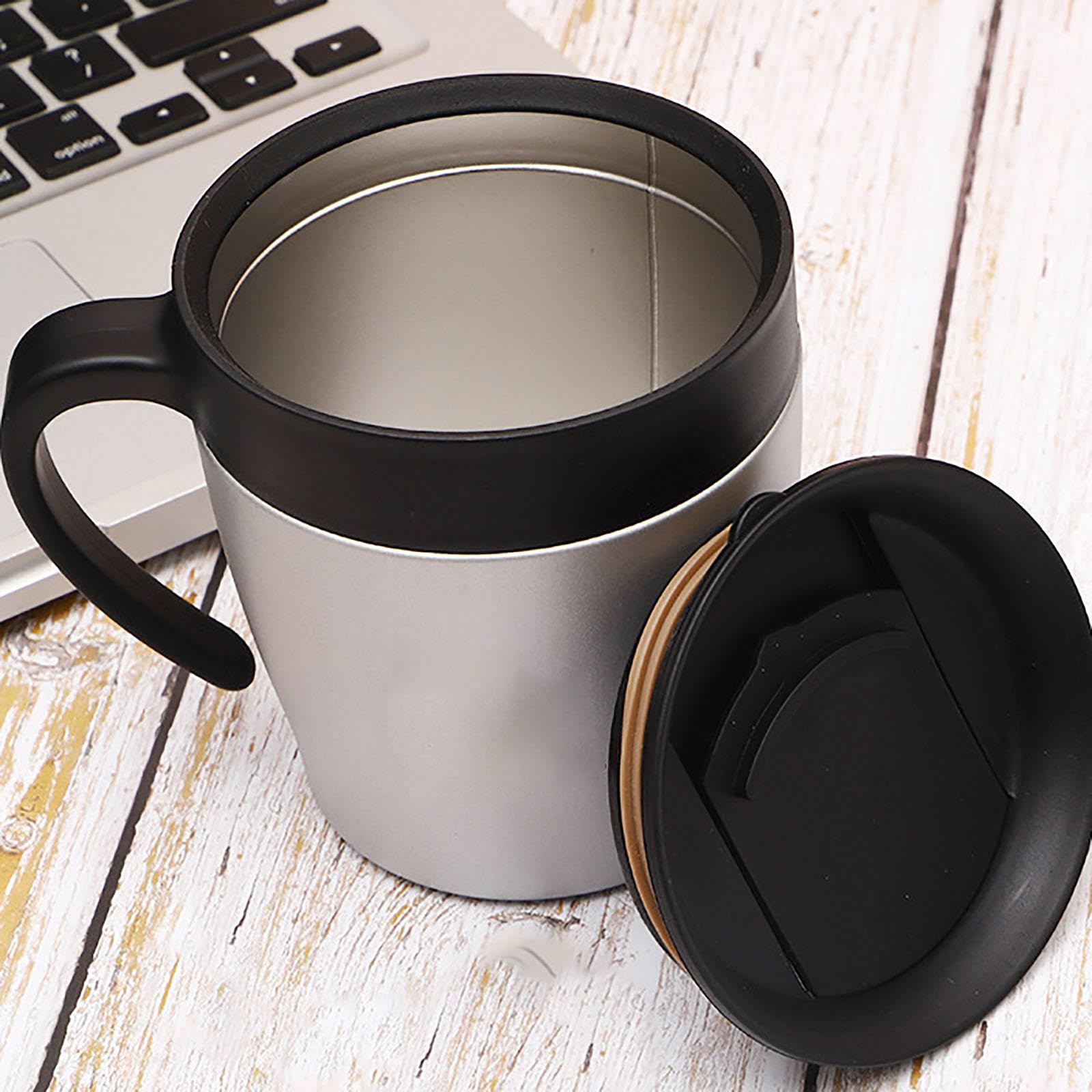 350 Ml Isolierter Kaffeebechergriff, Doppelwandiger Edelstahl-thermobecher Kalte Heiße Getränke, Pulverbeschichteter Campingbecher Büro Außenbereich,D