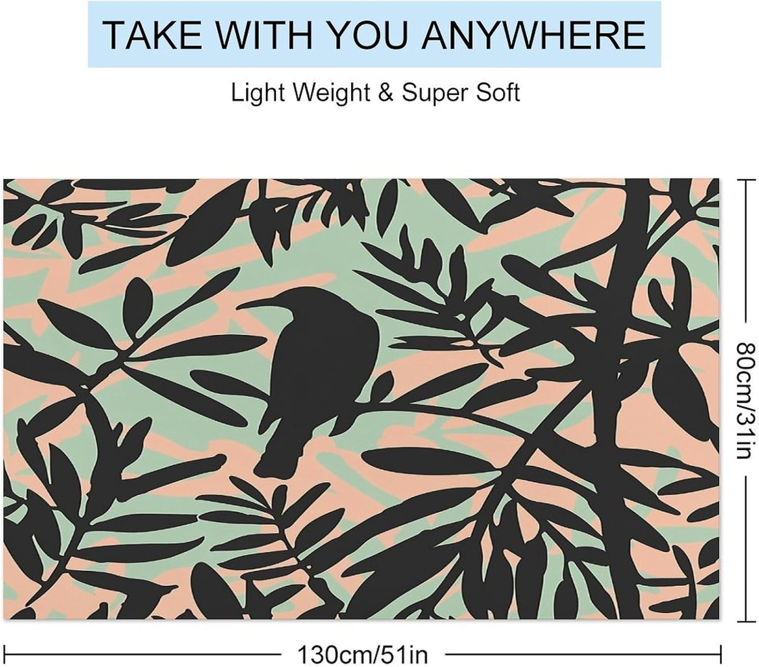 Swimming Towel, Mint Green Style Printed Fashion Towel,Portable Towel,Durable Towel