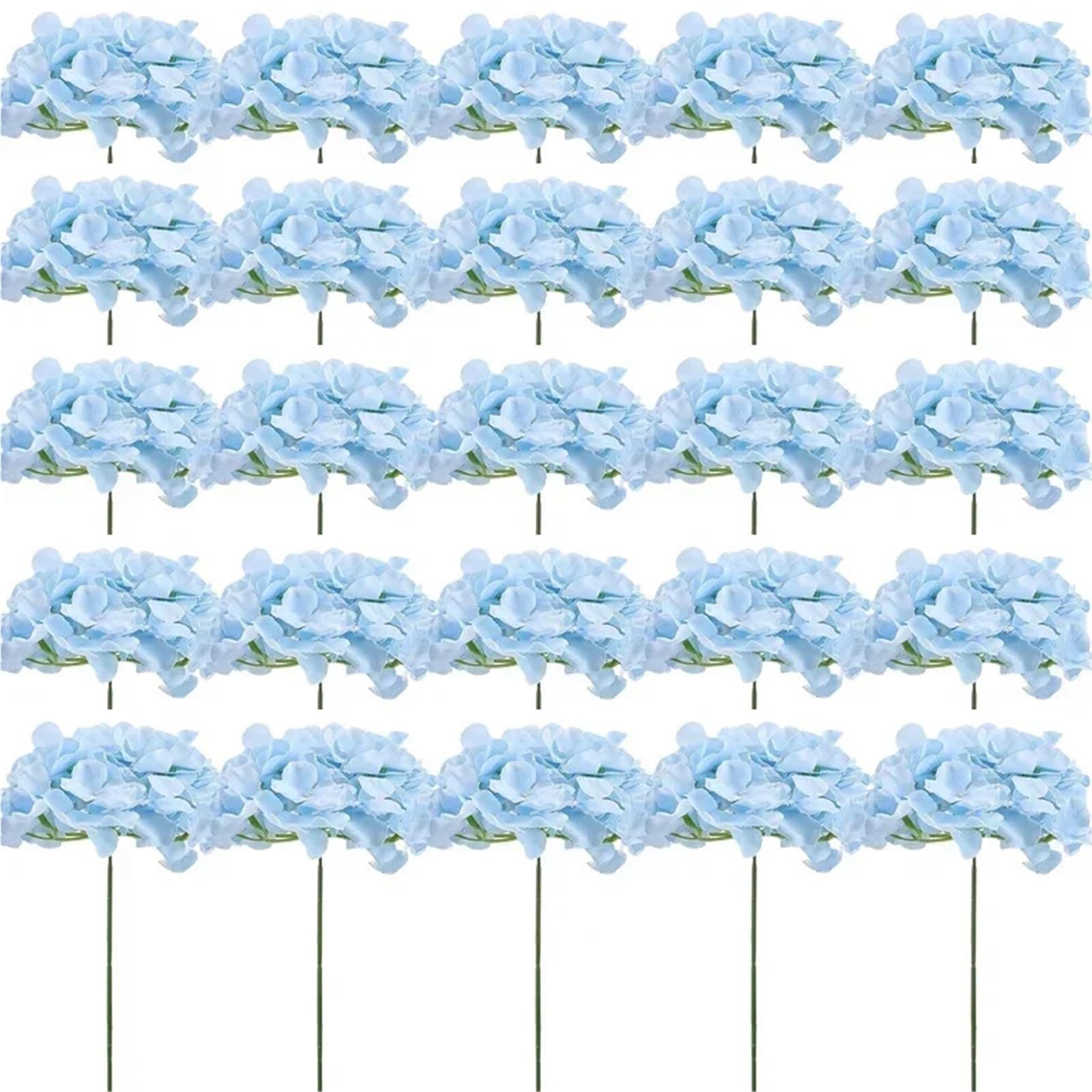 Dcrxz Artificial Flowers 10PCS Hydrangea Artificial Flowers Silk Hydrangea Heads Flowers for DIY Wedding Centerpiece Home Party Decoration(10pcs Blue)