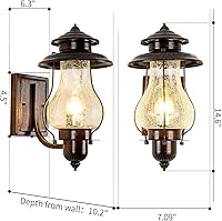 Vista 6 de Aplique de pared para exteriores, con sensor de anochecer a amanecer, accesorio de iluminación exterior vintage, montaje en pared con fotocélula