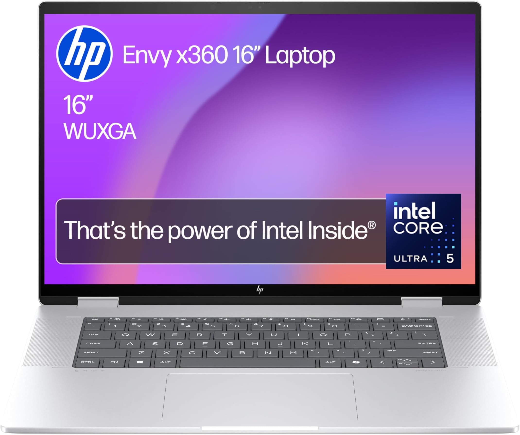 Envy x360 16" 2in1 Laptop | Intel Core Ultra 5-125U Processor | Built-in AI | 8 GB RAM | 512 GB SSD | Intel Arc Graphics | WUXGA Touchscreen | Up to 19.25hrs battery | Win 11 | Silver | 16-ac0000sa