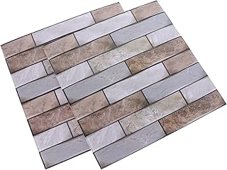 2枚 フェイクストーンウォールステッカー wall sticker フェイクテクスチャ壁紙 屋外 舗装 壁タイル 3d壁紙 石模様のステッカー 粘着ウォールデ 塩ビ Grey