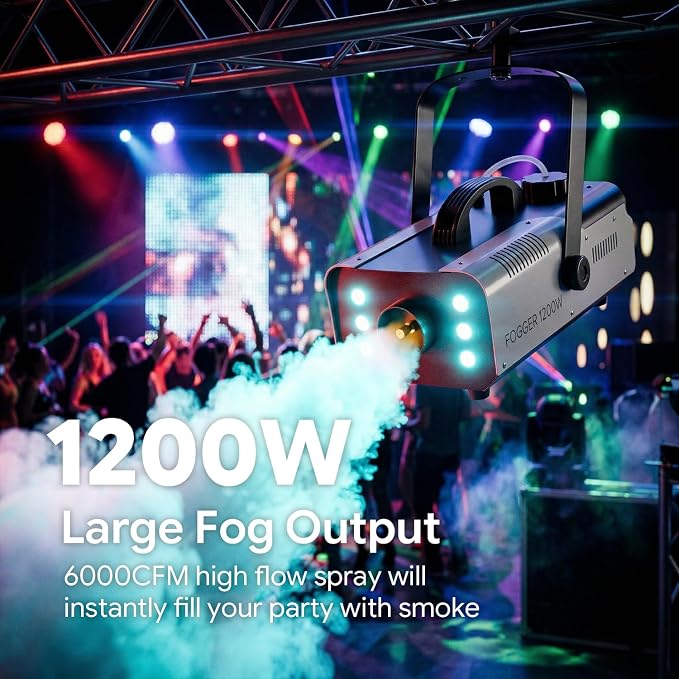 Máquina de humo Halloween 1200W con control remoto inalámbrico miniatura 2
