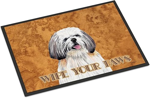 Caroline's Treasures SC9128JMAT Shih Tzu - Tapete para interiores o exteriores, 24 x 36 pulgadas, 36 pulgadas de largo x 24 pulgadas de ancho,