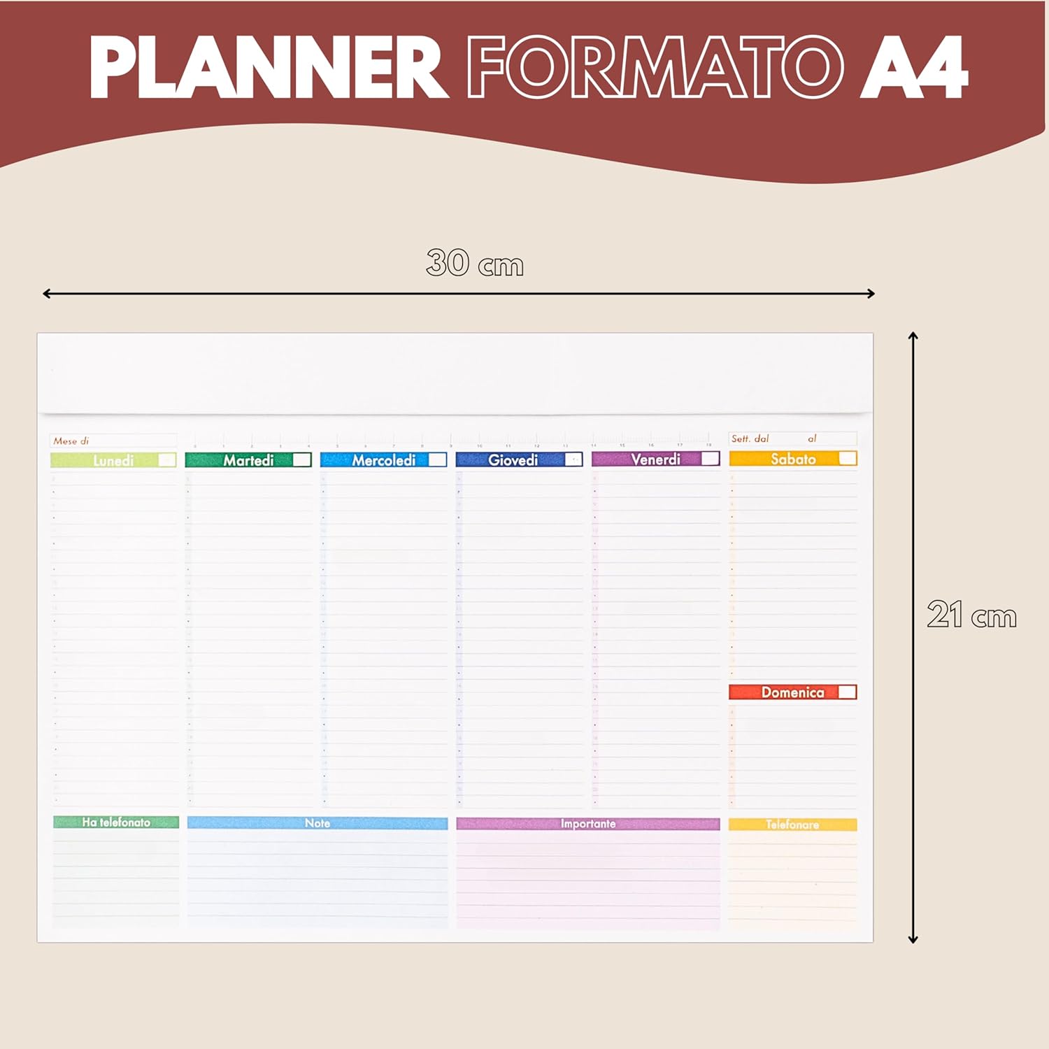 Planner Settimanale da Tavolo Senza Date immagine 2