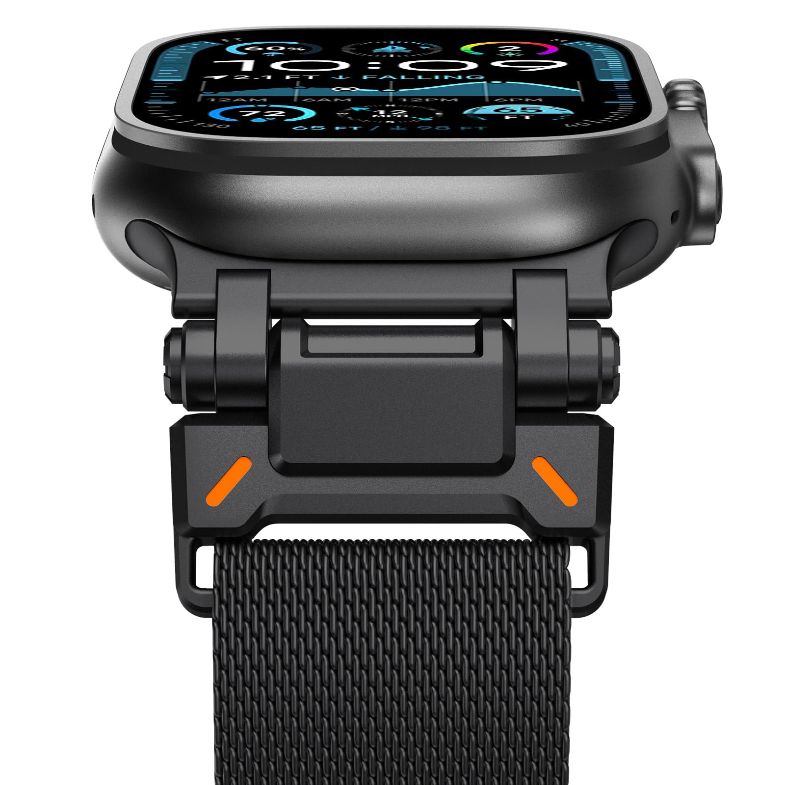 NewWays Milanese Loop for Apple Watch Bands Ultra/Ultra 2 49mm Series 10 46mm 45mm 44mm for Men Magnetic Strap Stainless Steel Connector Military