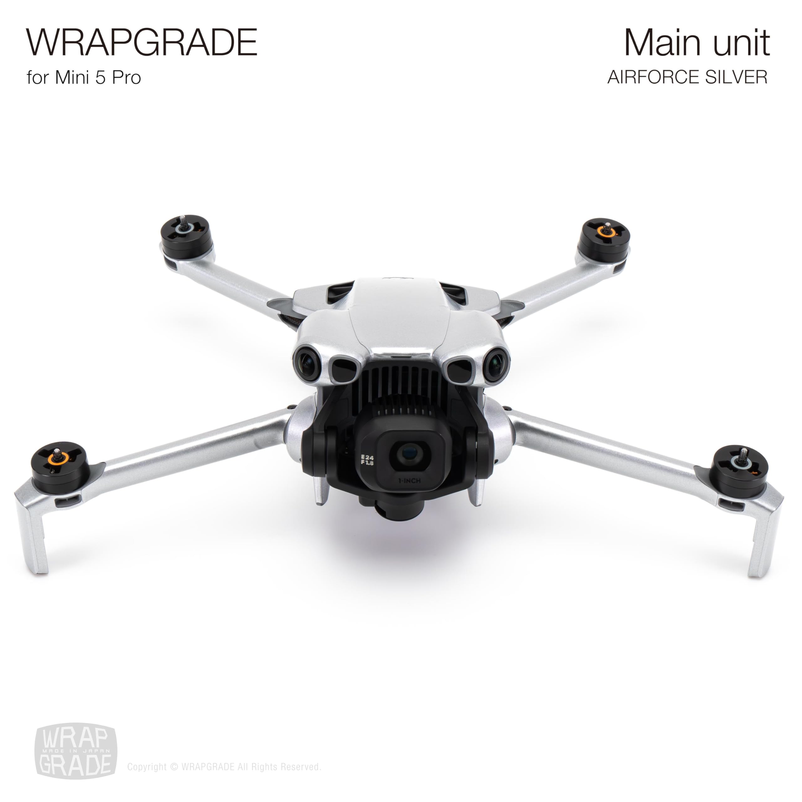 WRAPGRADE Skin Stickers Compatible with DJI Mini 5 Pro (Airforce Silver) - Image 2