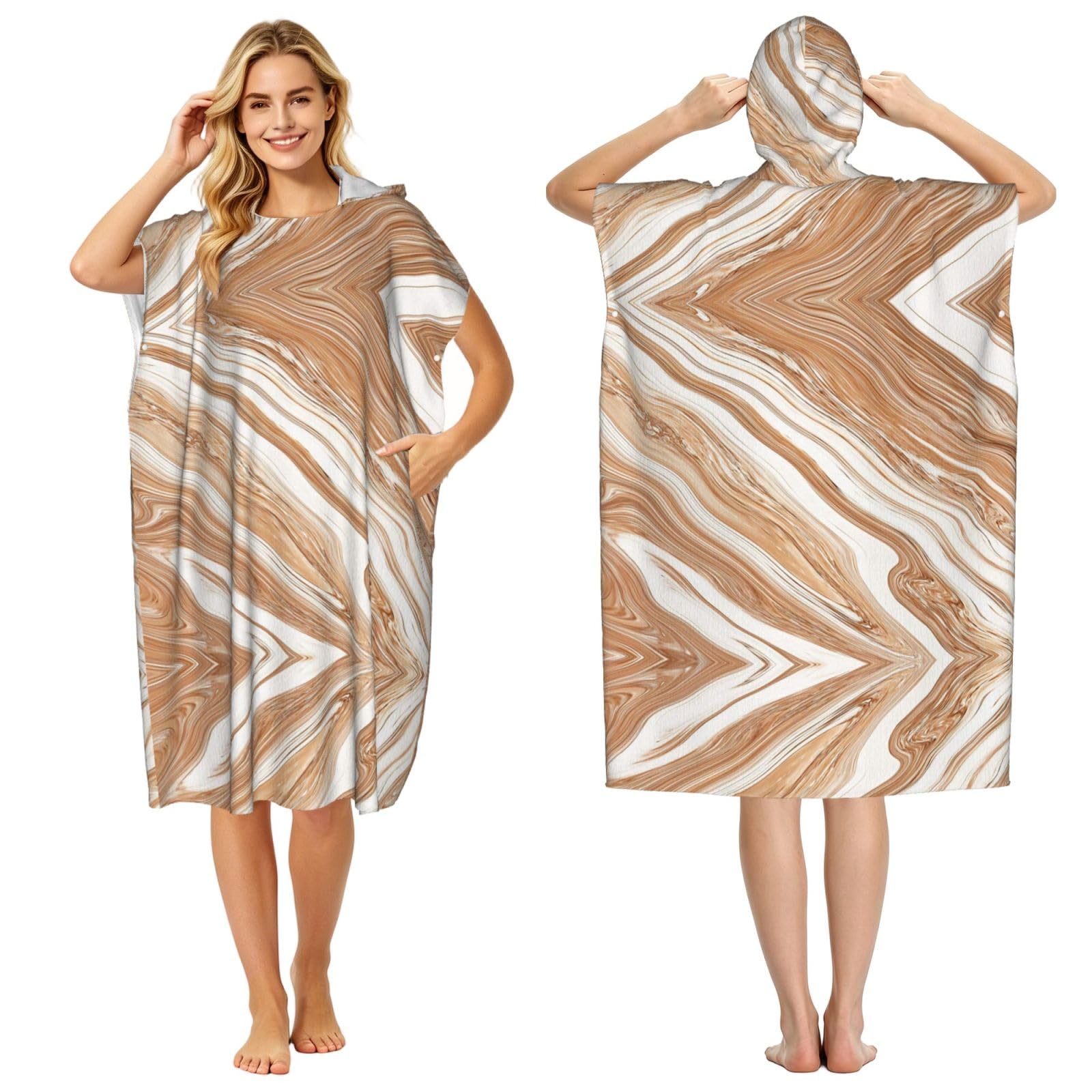 Poncho à capuche pour piscine et mer : peignoir fluide ultra léger pour adultes