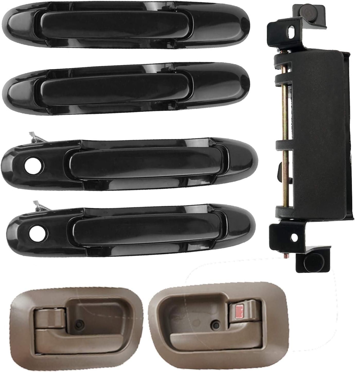 7PCS Exterior Interior Door Handle Set Front Rear Left Driver Right Passenger Side + Tailgate Handle Fit for Toyota Sienna 1998 1999 2000 2001 2002 2003