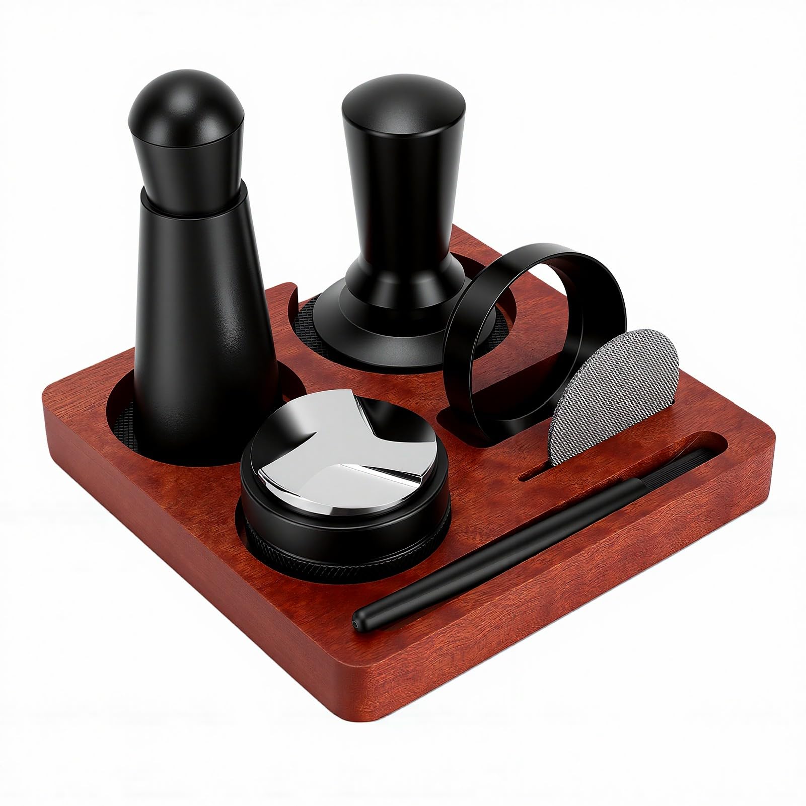 Topiky Kaffeemaschinen-Zubehörset, Kaffee-Tamperstation mit 51-mm-Tamper, Nadel-Kaffeeverteiler, Dosiertrichter, Puck-Sieb, Kaffeewerkzeuge für Siebträger