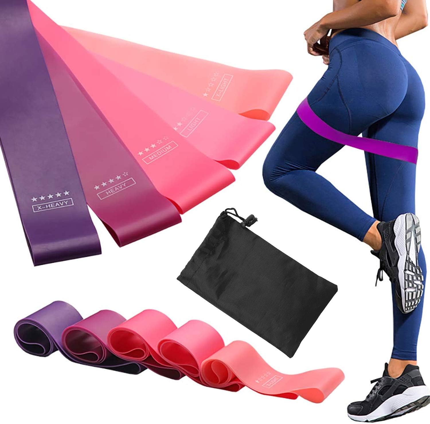 Exercise Bands Resistance Bands 5X (Pack of 5) Strength for