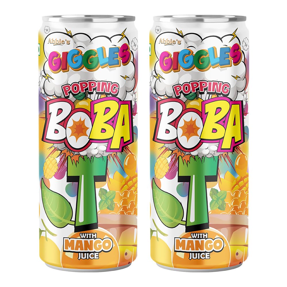Abbie's Giggles Mango Popping Boba Bubble Tea Drink, 320ml Pack of 2, Ready to Serve Beverage-picture-10