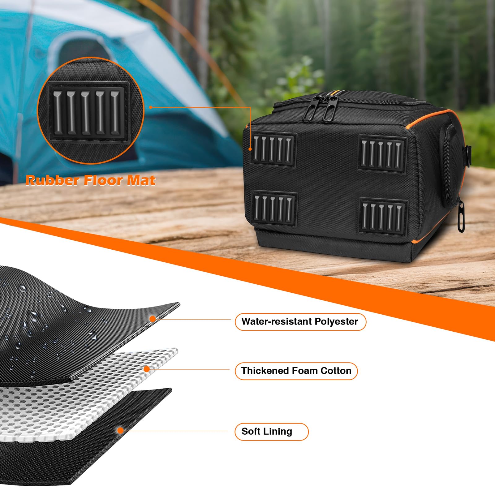 Tragetasche kompatibel mit Jackery Explorer 500 tragbarer Powerstation, Outdoor-Reise-Aufbewahrungstasche mit Schultergurt, Reißverschluss-Fenstertaschen für Generator, Ladekabel und Zubehör