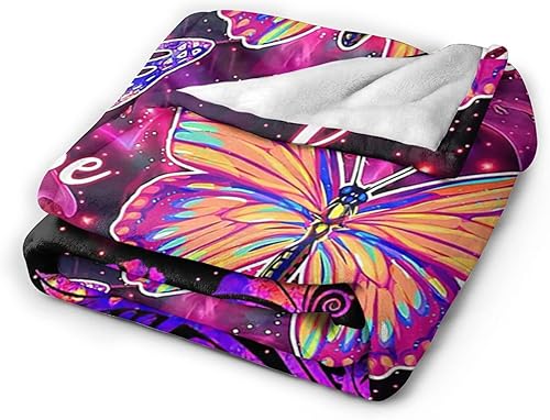 Miniatura 4 de Manta de mariposa colorida de forro polar, súper suave, acogedora y cálida, manta de felpa, regalos para niños y mujeres, 40 x 50 pulgadas