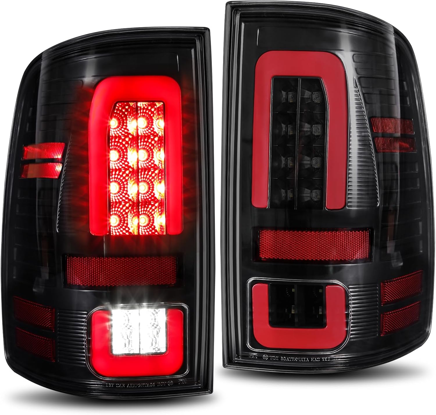 MAYELLO Black Full LED Tail Lights Brake Rear Lamps Clear Lens Blackout Style Upgrade for 2009-2018 Dodge Ram 1500 2500 3500, 2019-2024 Ram 1500 Classic, fit Factory Halogen Trims Only