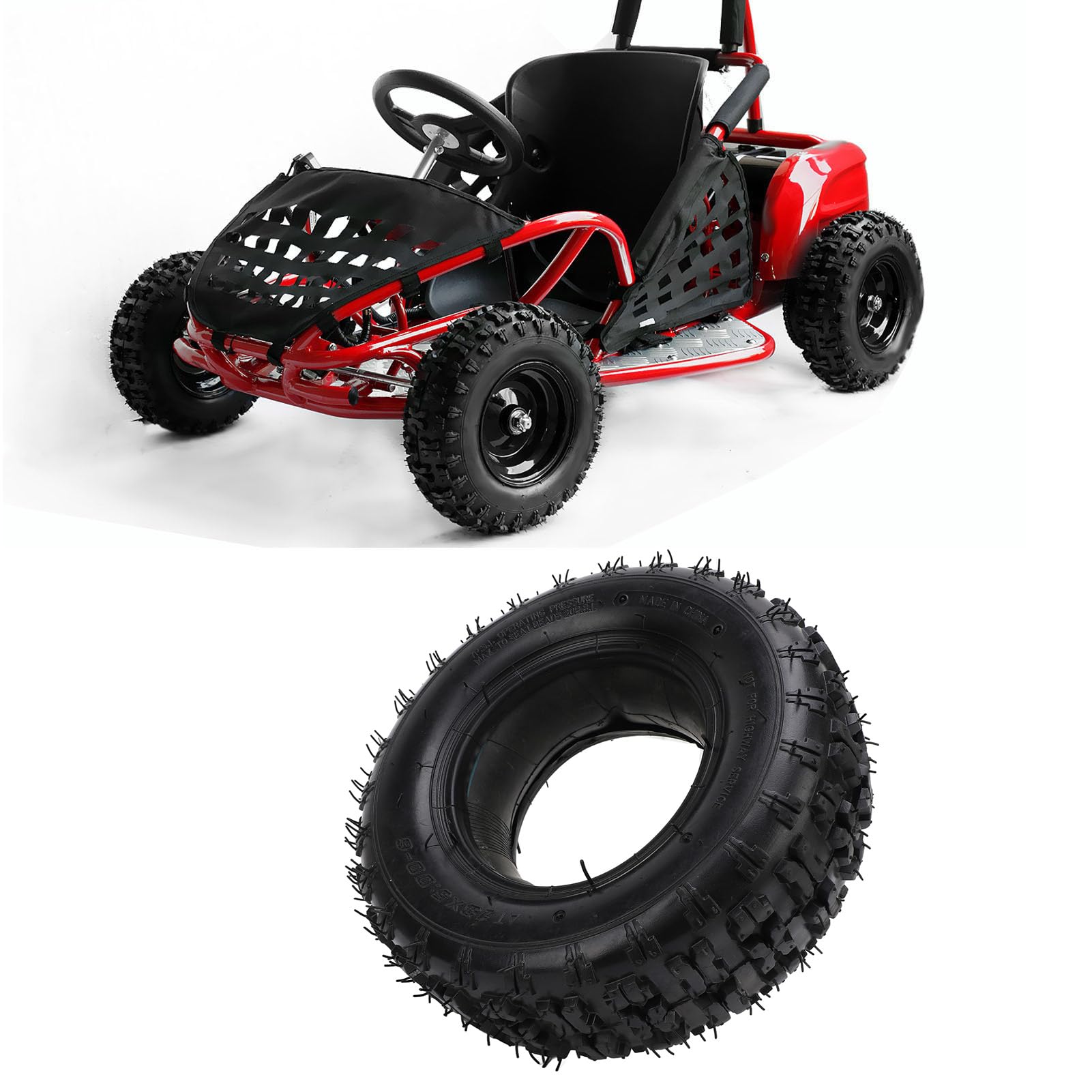 2 Sätze 13 x 5,00 6 Reifen- und Schlauchset mit gebogenem TR87-Ventilschaft, passend für Yerf Dog, Motovox, Dirt Quads, Go Kart, All Terrain Bike, ATV, Yard Tractor, robuste