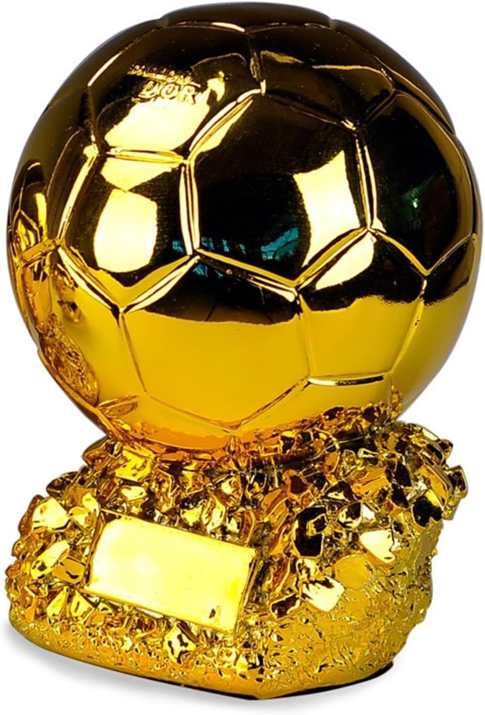 Golden Ballon Football Championship Prize Trophy Customizable Player Award Soccer Replica Fan Collectible Birthday Gift (15cm/5.9inch)