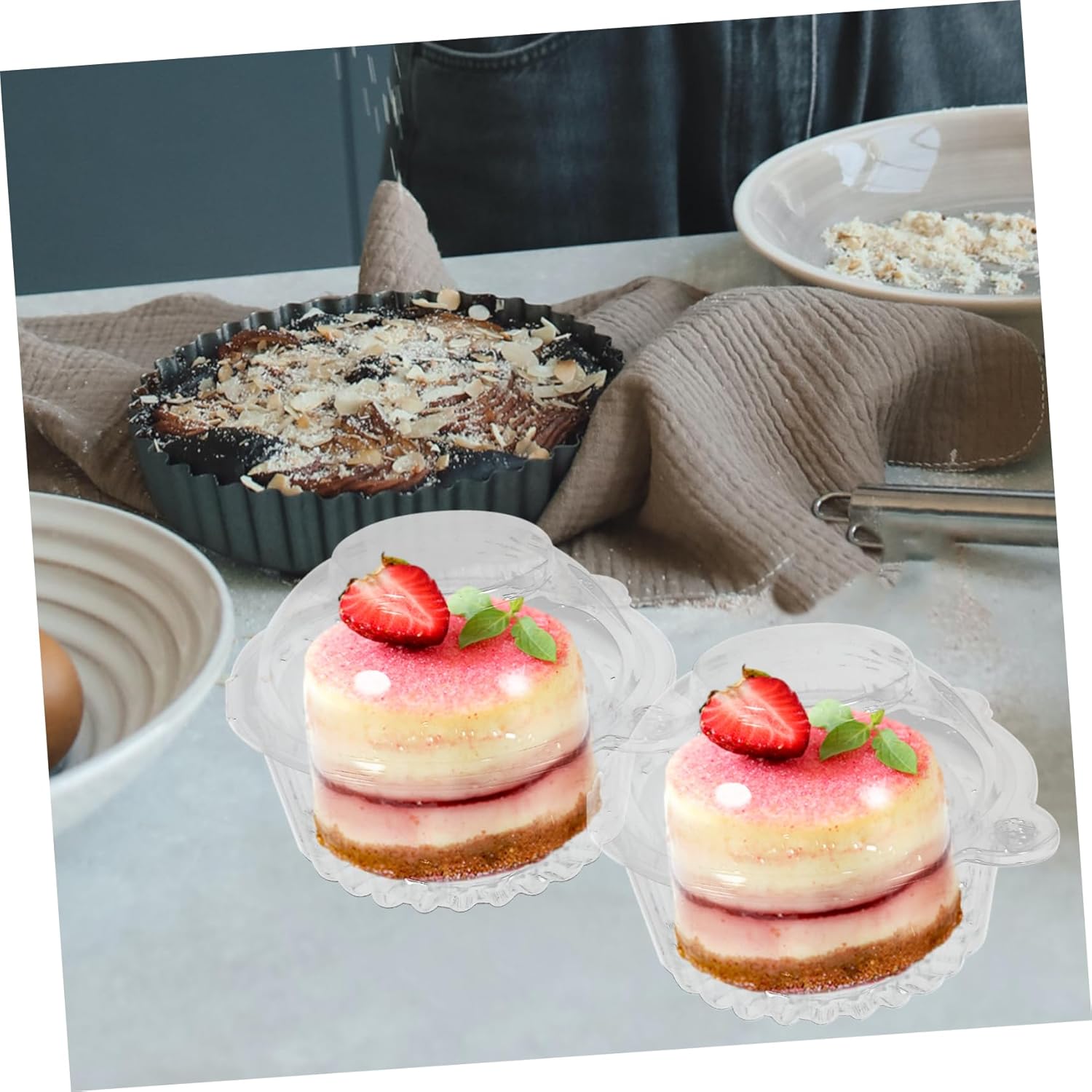 150pcs Clear Cupcake Box Portable Bakery Containers for Muffins and Desserts Easy to Use for Parties Weddings and Home Baking