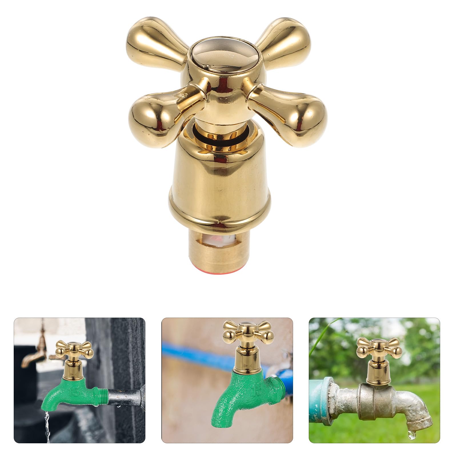 Collbath Manija De Grifo Cruceta Para Agua Fría Y Caliente Estilo Victoriano Repuesto De LatóN Para Cocina Y BañO 2.44X1.06X1.06 Pulgadas