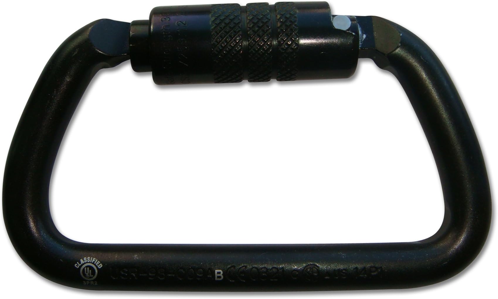 Large NFPA D Carabiner Twist Lock - Zinc Plated, Black Finish - Durable & Secure for Climbing, Rescue & Rigging