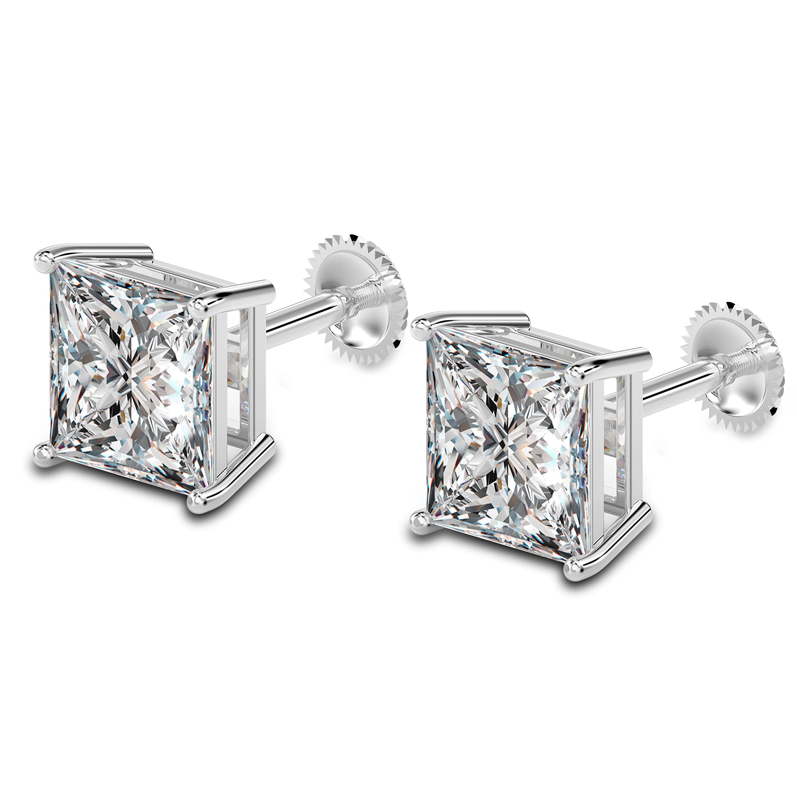 Amazon Brand - Nora Nico 925 Sterling Silver Square Cubic Zirconia Small Stud Earrings for Women Girls- BIS Hallmarked (B09XR1DJ5Q) Amazon Price History, Amazon Price Tracker