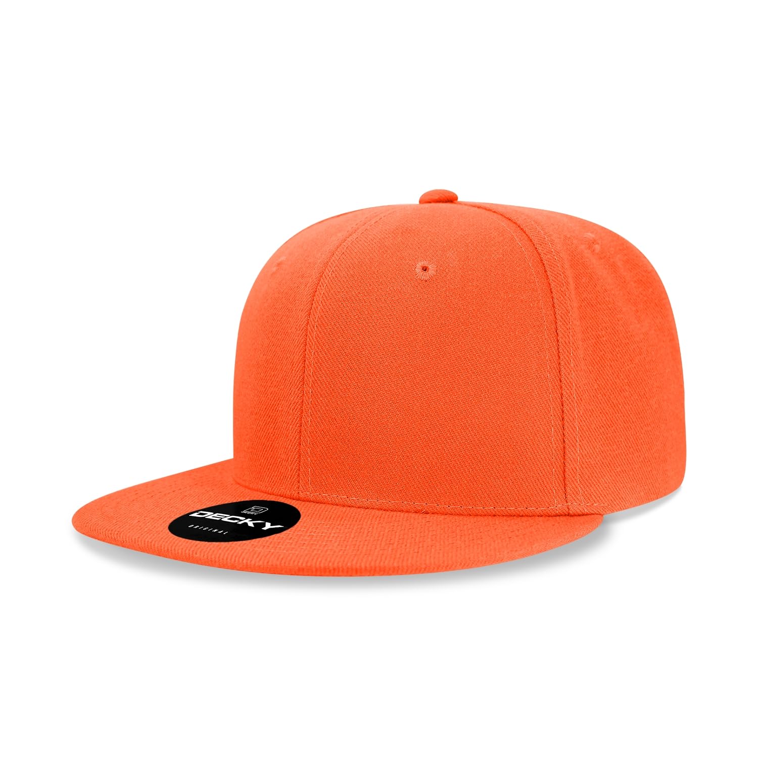 Casquette snapback orange DECKY en acrylique et polyester à visière plate