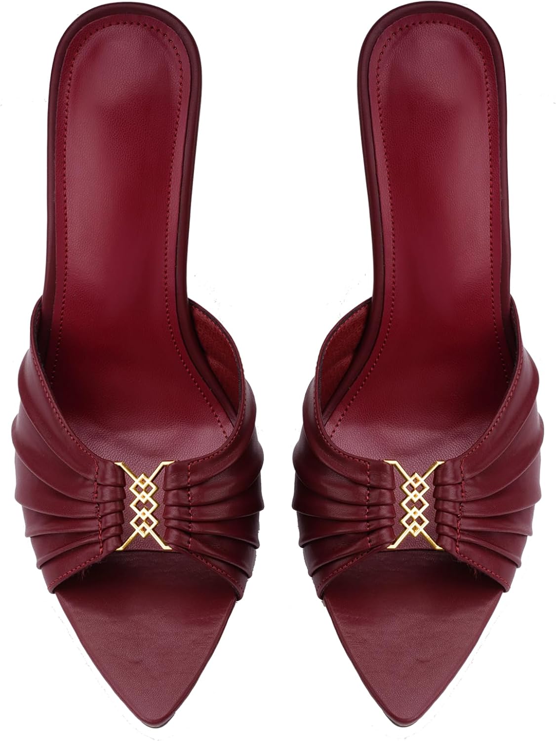 3.7-inch Women's Stiletto Mule Pointed Toe Open Toe High Heel Sandals Sexy Evening Dress Party Shoes - Image 5