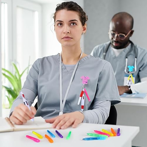 Miniatura 4 de El juego de 60 bolígrafos para enfermera incluye 15 rotuladores de punta para enfermera, 15 rotuladores y 15 bolígrafos retráctiles con 15 carretes