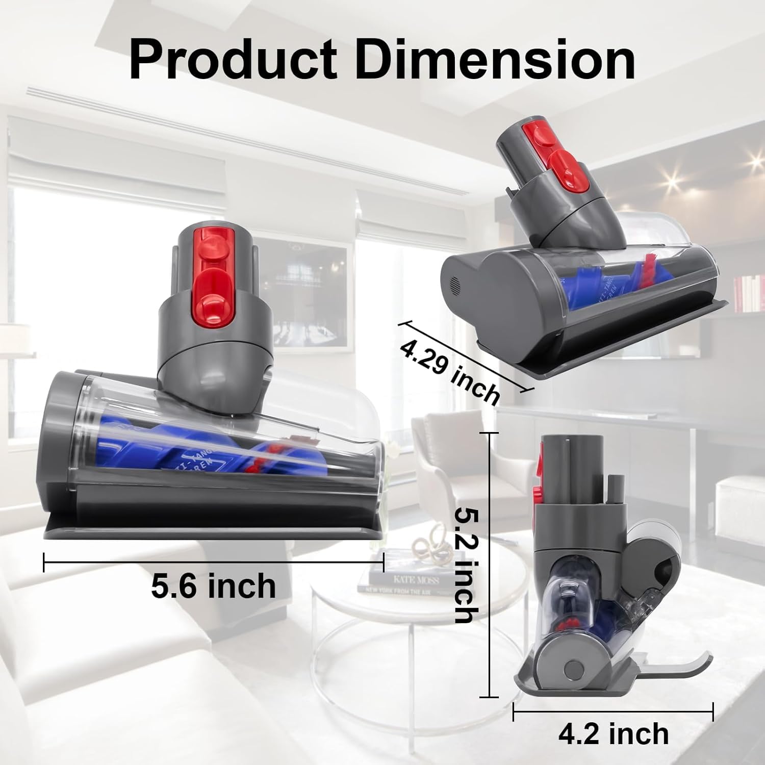 Mini Spazzola Turbo senza Peli Compatibile con Aspirapolvere V7 V8 V10 V11 V15 SV10 SV11 SV12 SV14, Ideale per Pulire Divani, Cestini per Animali, Materassi, Scale
