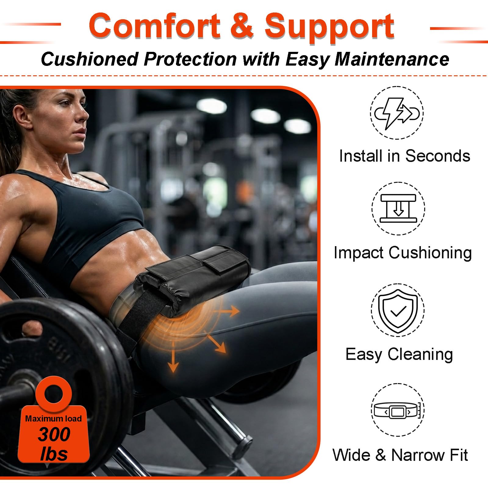 Hip-Thrust Machine - Almohadilla para cinturón de 3 cm de espuma doble para