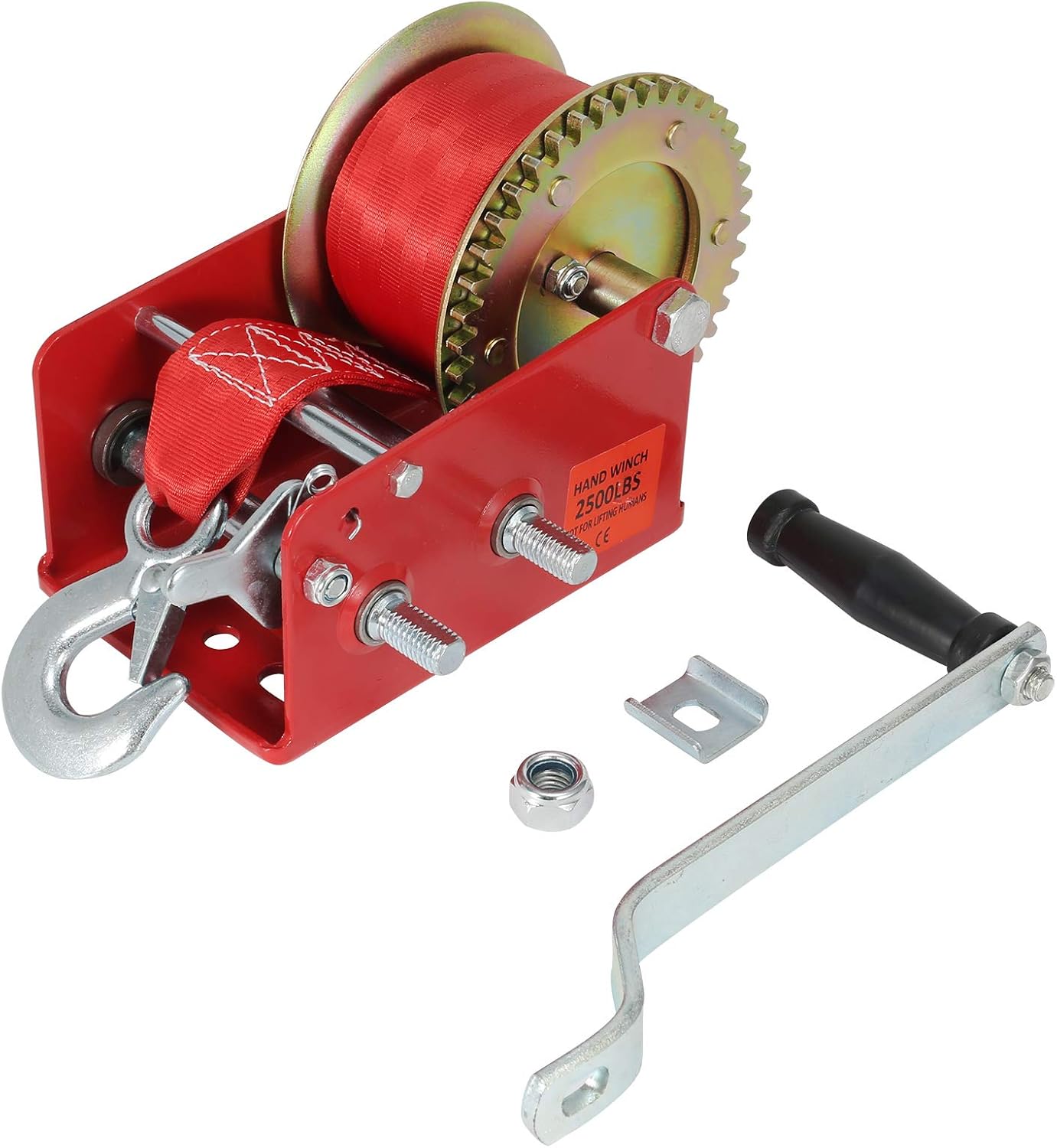 Garage & Shop VZCY 600lbs Capacity Heavy Duty Hand Winch,Nylon Strap