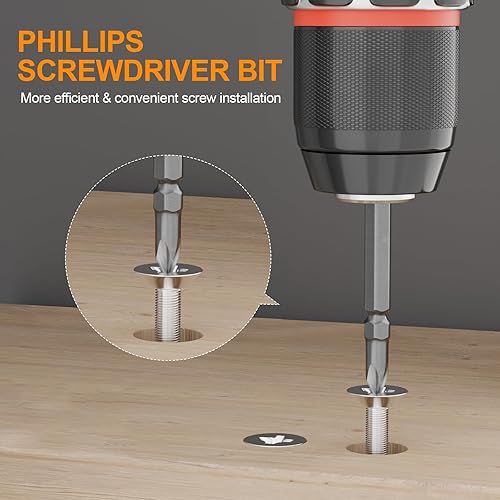 Miniatura 4 de Juego de 5 brocas avellanadoras HSS  Broca avellanadora con punta de carburo ajustable con punta de carburo con punta de destornillador hexagonal de